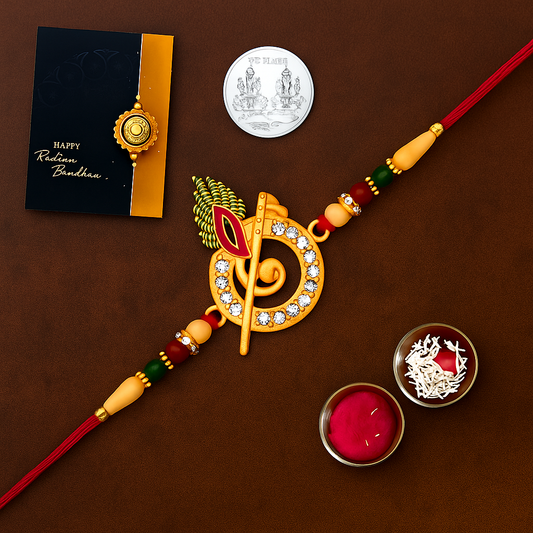Periapt Rakhi For Brother | Rakhi With Roli & Chaval | Rakhi With Greeting Card |....